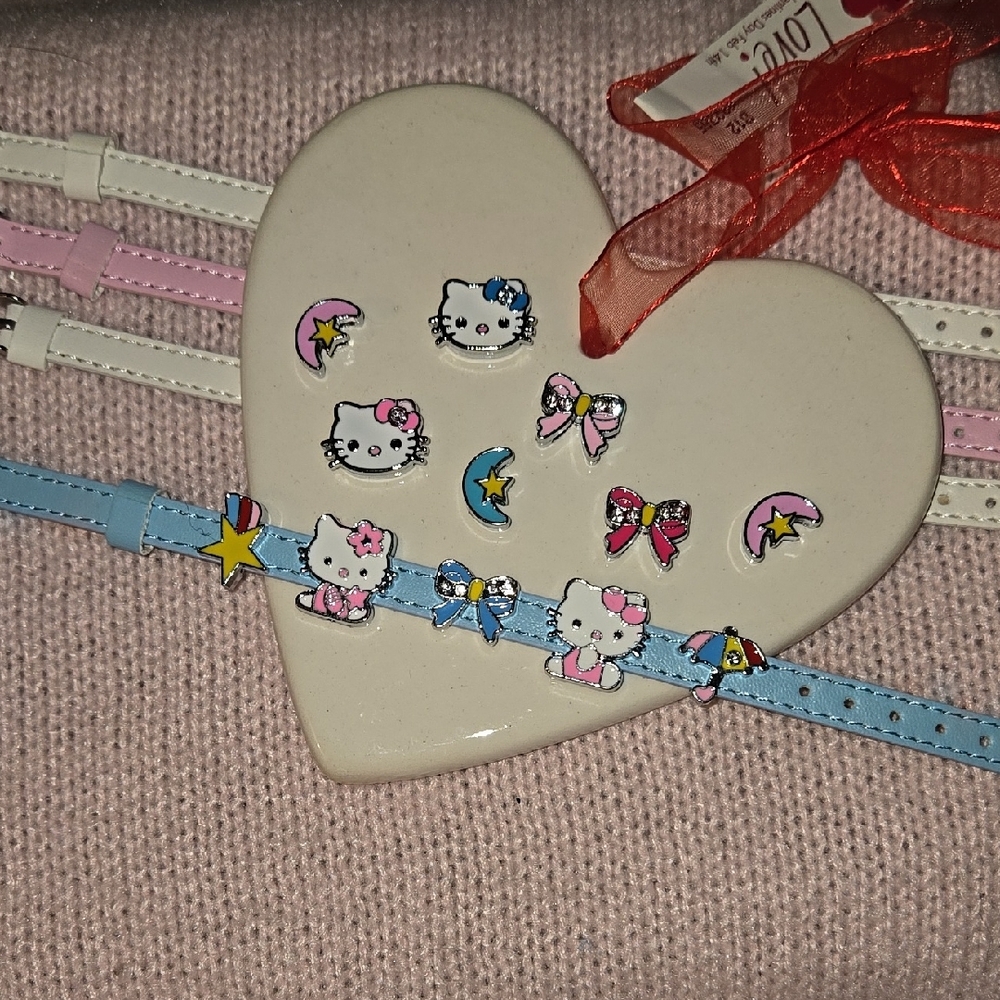 Hello Kitty Leather Charm Bracelets - Multicolor